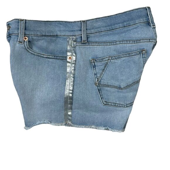 Zadig & Voltaire Silver Metallic Side Striped Storm Denim Shorts EU 38 - Picture 2 of 7